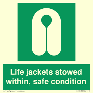 Life jackets stowed within